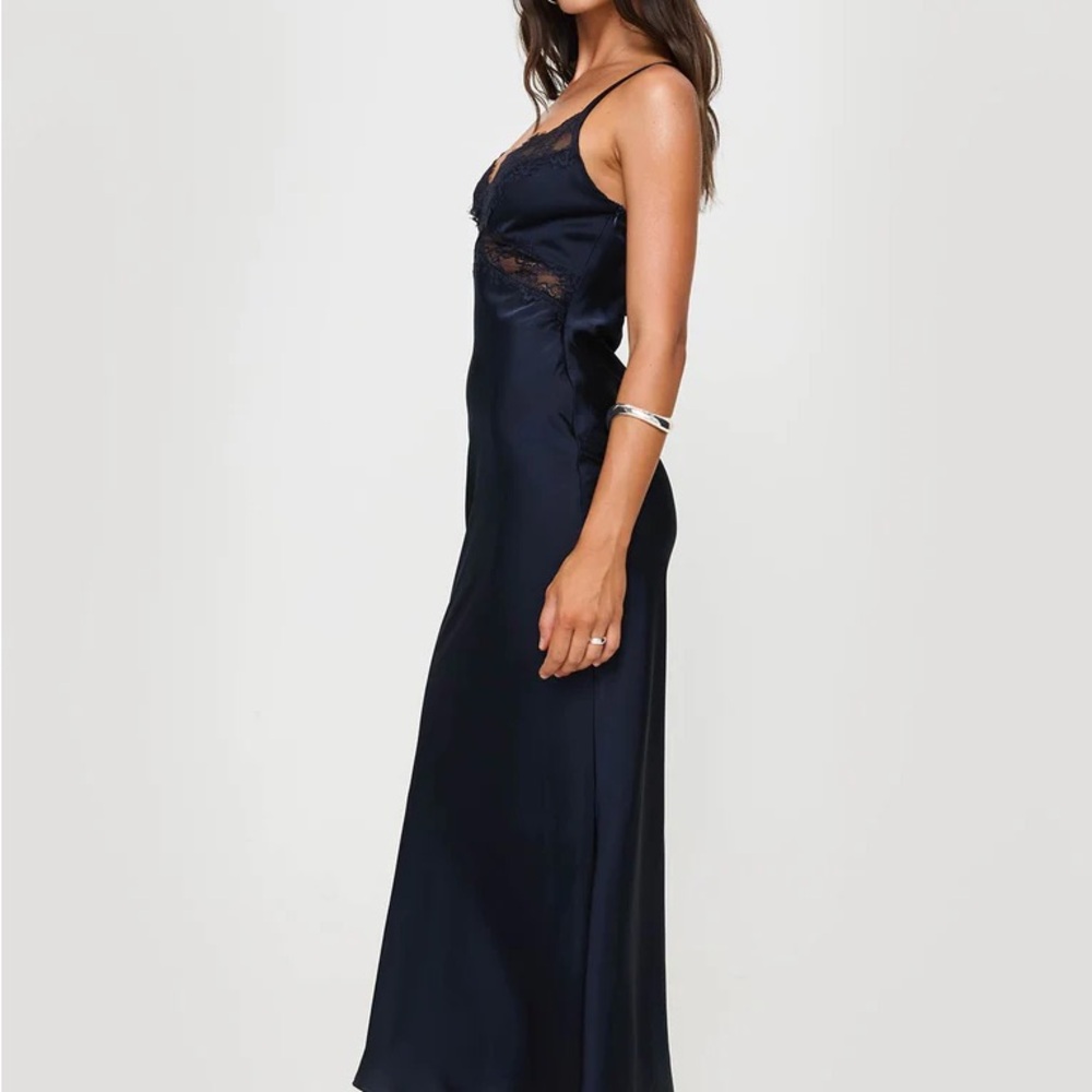 Princess Polly Treasure Bias Cut Maxi Dress Navy - Picture 3 of 16